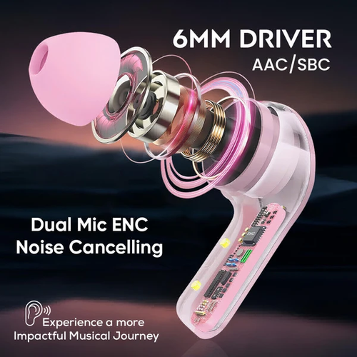 Fone de ouvido Bluetooth sem fio com tela sensível ao toque