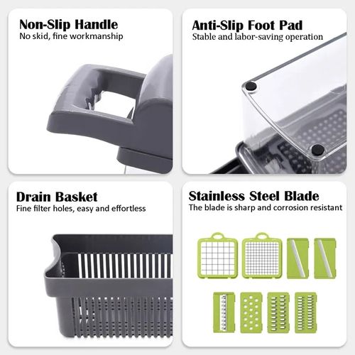 🔥 venda quente 🔥Multi-função cortar em cubos, cortar em seda, cortar frutas, ferramenta de corte de vegetais