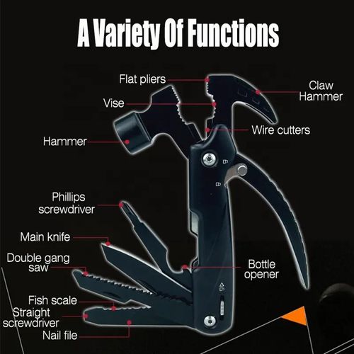 Luz portátil 12 em 1 martelo multifuncional