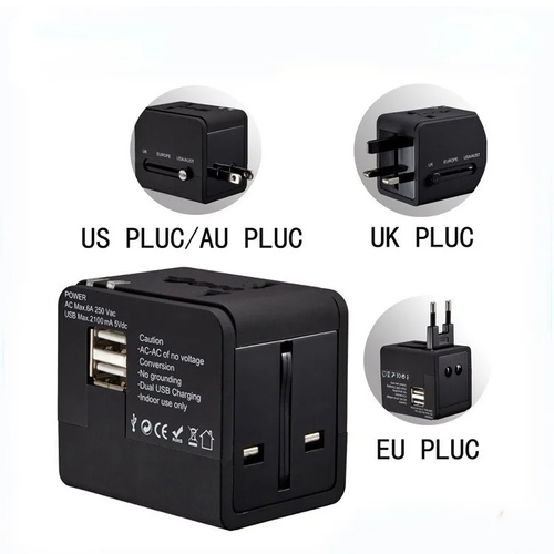 Global Travel Switch Plug 2 Usb Usb Multi Plug Adaptor