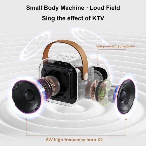 Mini máquina de karaokê para crianças com microfones sem fio