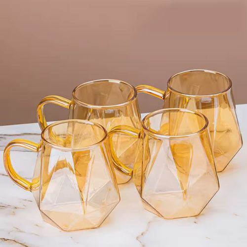 Conjuntos de jarros de vidro diamantado de grande,Conjunto cor champanhe: 1 jarra e 6 copos