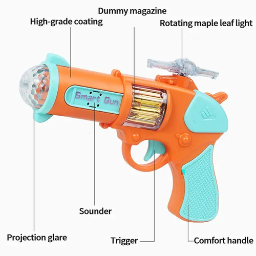 Alta qualidade música projeção cool toy pistola