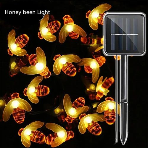 Solar String Lights Outdoor impermeável Simulação Honey Bees Lâmpada Fada Light Decor