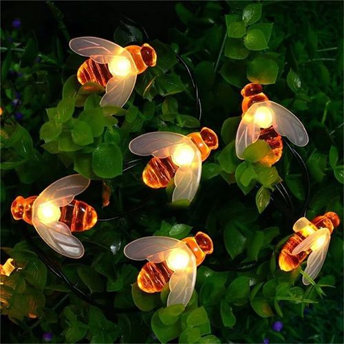 Solar String Lights Outdoor impermeável Simulação Honey Bees Lâmpada Fada Light Decor