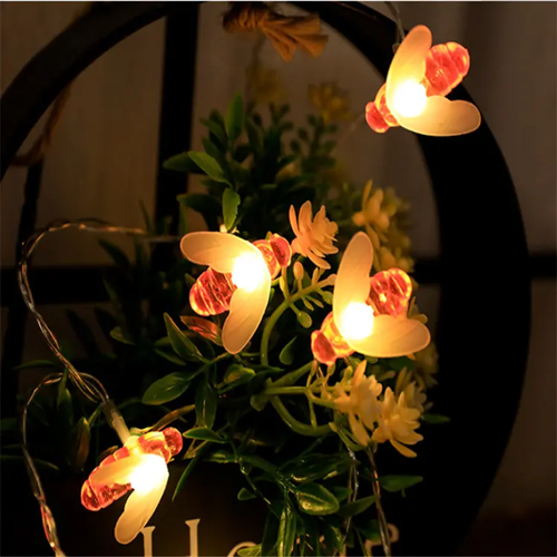 Solar String Lights Outdoor impermeável Simulação Honey Bees Lâmpada Fada Light Decor