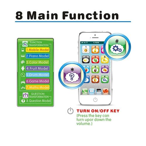 Novo telefone de música de brinquedo celular crianças aprendizagem máquina de leitura inteligente Inglês