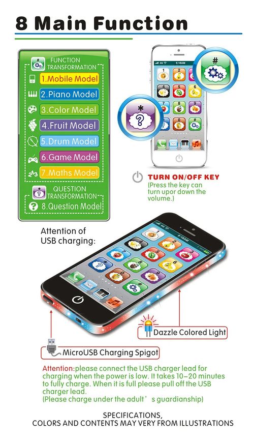 Novo telefone de música de brinquedo celular crianças aprendizagem máquina de leitura inteligente Inglês