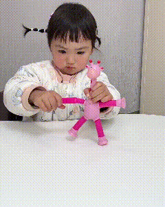 Brinquedo girafa de sucção telescópica com luz led