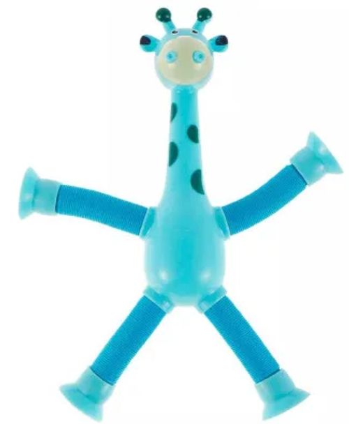 Brinquedo girafa de sucção telescópica com luz led