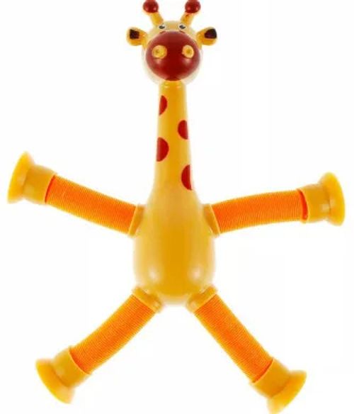 Brinquedo girafa de sucção telescópica com luz led
