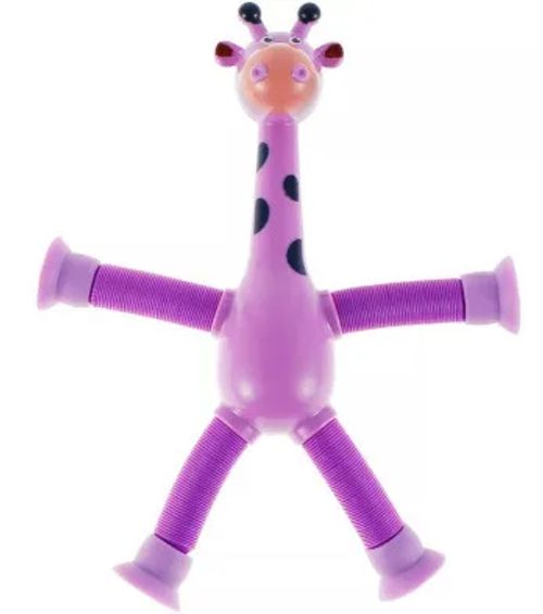 Brinquedo girafa de sucção telescópica com luz led