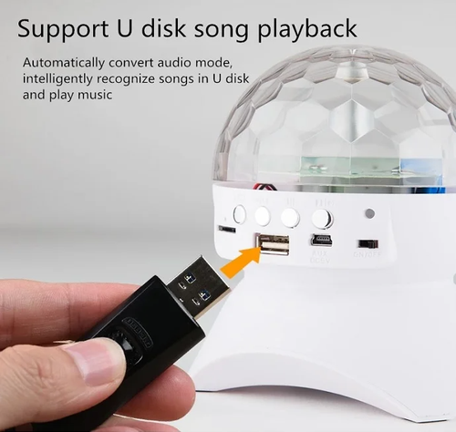 Bola mágica de cristal LED bluetooth estéreo