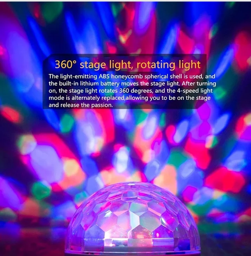 Bola mágica de cristal LED bluetooth estéreo