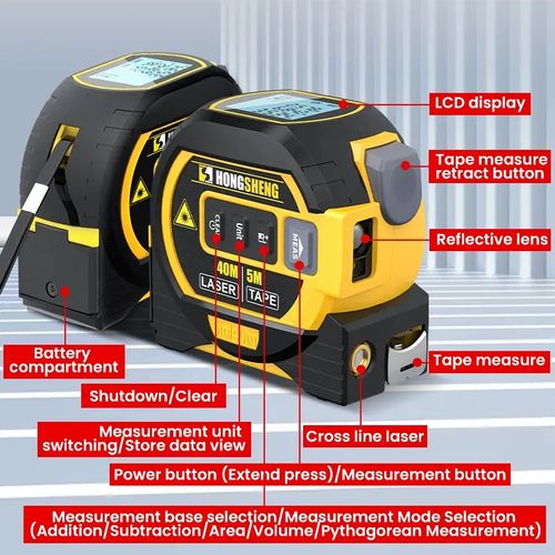 Fita métrica a laser de alcance de distância digital 3 em 1