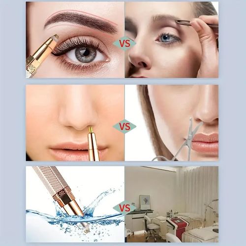 Barbeador Elétrico Facial 4 em 1 para Mulheres, Depilador de Corpo Inteiro Depilador de Sobrancelha Recarregável Biquini Aparador de Cabelo