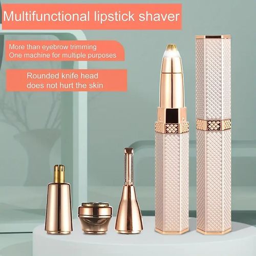 Barbeador Elétrico Facial 4 em 1 para Mulheres, Depilador de Corpo Inteiro Depilador de Sobrancelha Recarregável Biquini Aparador de Cabelo