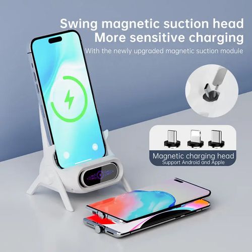Novo design universal 15W phone holder carregamento sem fio amplificador