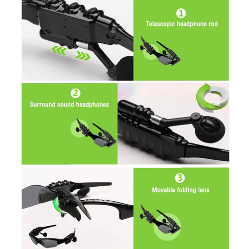 Esportes smart wireless headphone óculos de sol