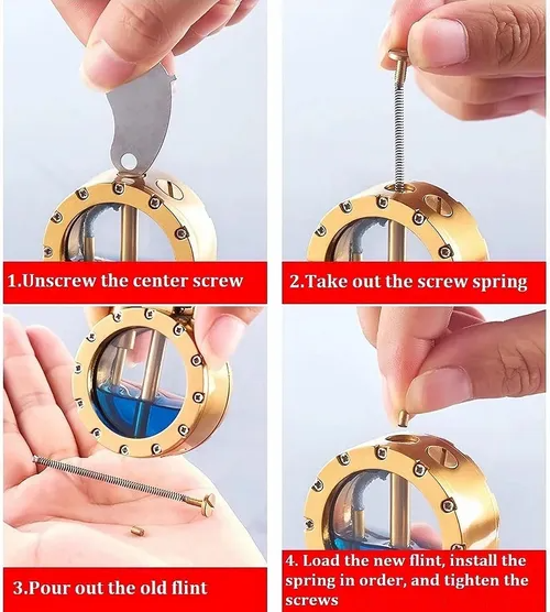 🎁Vintage Trench Lighter Transparente Querosene Isqueiro Antigo Steampunk Isqueiro Cool Unique Lighter para Homens (Sem Combustível)