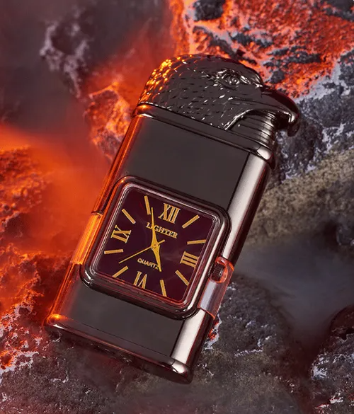 Isqueiro à prova de vento Vintage Watch Bezel Jet tocha chama