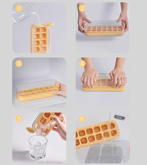 🧊Bandejas de cubo de gelo de silicone tipo prensa