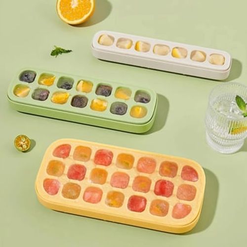 🧊Bandejas de cubo de gelo de silicone tipo prensa