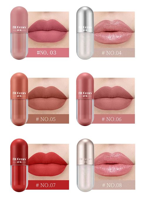 Liquid batom set fosco perolado non-stick cup lip esmalte 8 cores lip gloss set hidratação duradoura