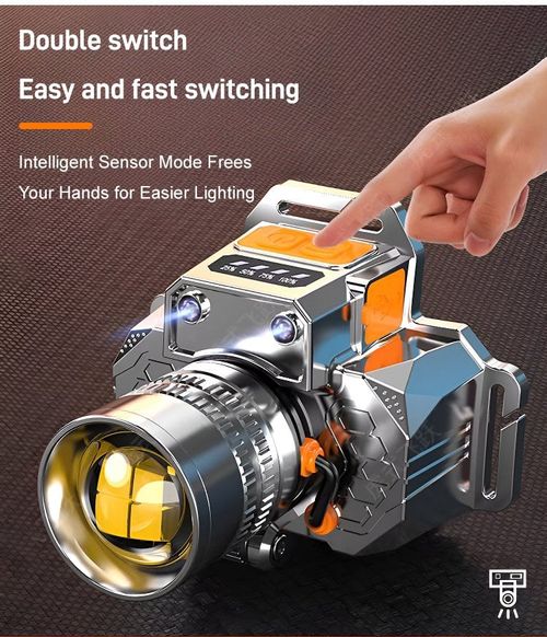 ✨HOT-SALE✨Head-Mounted Induction Zoomable Super Lanterna Brilhante