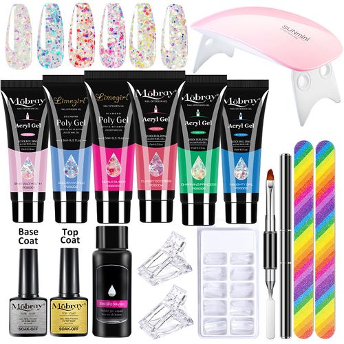 Extensão rápida unha cristal gel UV luz fototerapia ferramenta de manicure conjunto de 18 peças(50% discount for limited time)