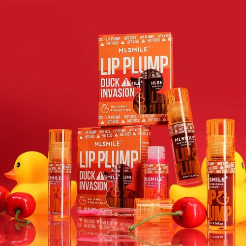 Conjunto de 3 peças batom com esmalte de lábio espumante