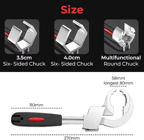 Conjunto de ferramentas de chave de banheiro multifuncional de 80 mm