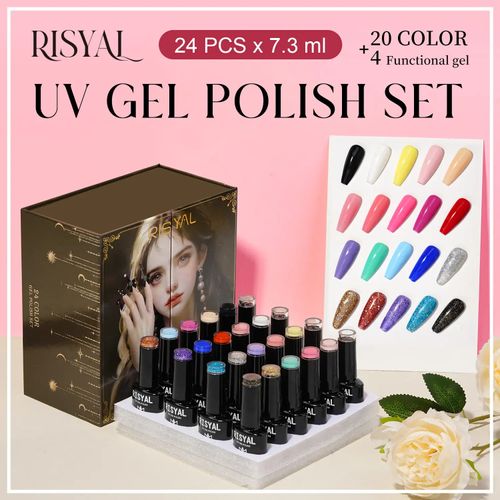 Kit de gel de unha com 24 garrafas de gel de fototerapia