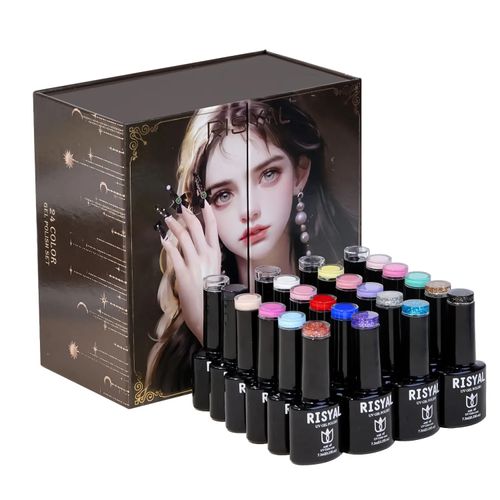 Kit de gel de unha com 24 garrafas de gel de fototerapia