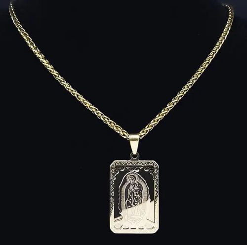 🔥Vintage quadrado virgem maria oração colar colar (50% de desconto por tempo limitado)