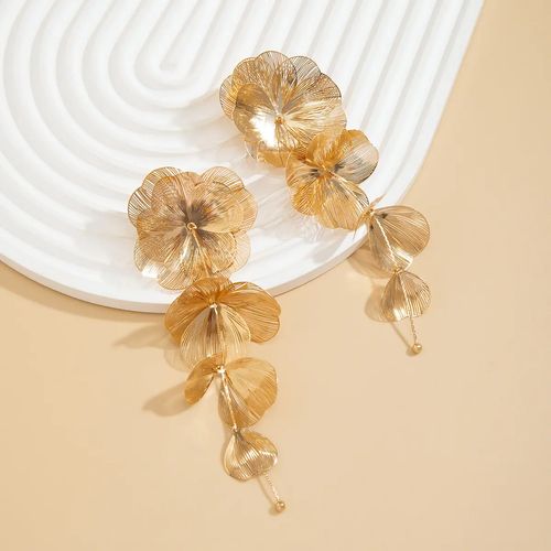 Ouro ginkgo biloba tassel colar brincos conjunto completo