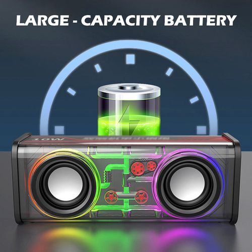 🔥Alto-falante Bluetooth transparente com luz ambiente（50% de desconto por tempo limitado）