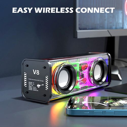 🔥Alto-falante Bluetooth transparente com luz ambiente（50% de desconto por tempo limitado）