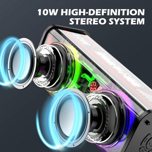 🔥Alto-falante Bluetooth transparente com luz ambiente（50% de desconto por tempo limitado）