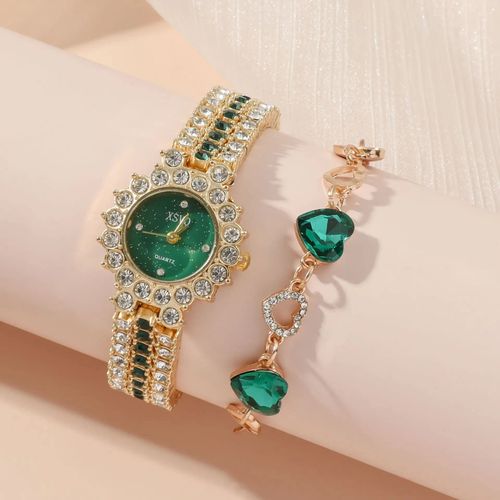 Emerald quartz watch gift box set (desconto de 50% por tempo limitado)