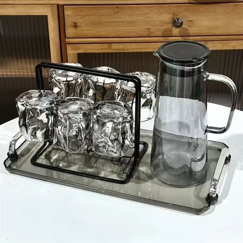 1.5L Panela de Água com Alça para 6 Copos Estilo Nórdico Moderno Panelinha de Vidro para Água Fria Cozinha Residencial Chaleira