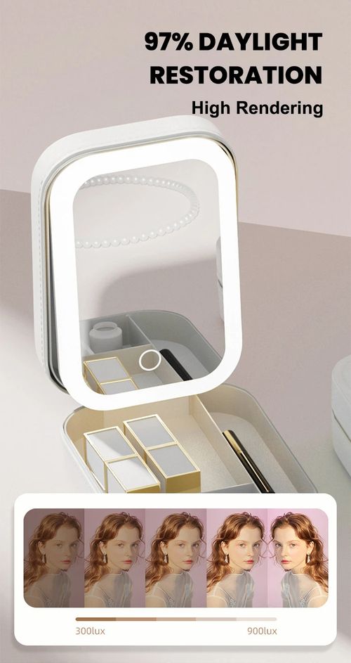 Caixa de jóias cosmética LED