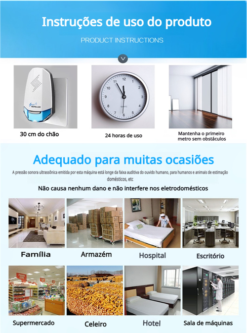 REPELADOR ULTRASONICO REPELLA MAISINSETOS & RODENTES & Rato