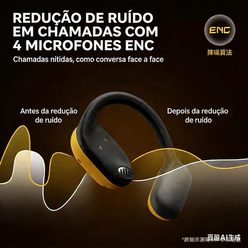 NANKA Fone de ouvido esportivo impermeável de gancho aberto, conexão sem fio, zero pressão e sem desconforto