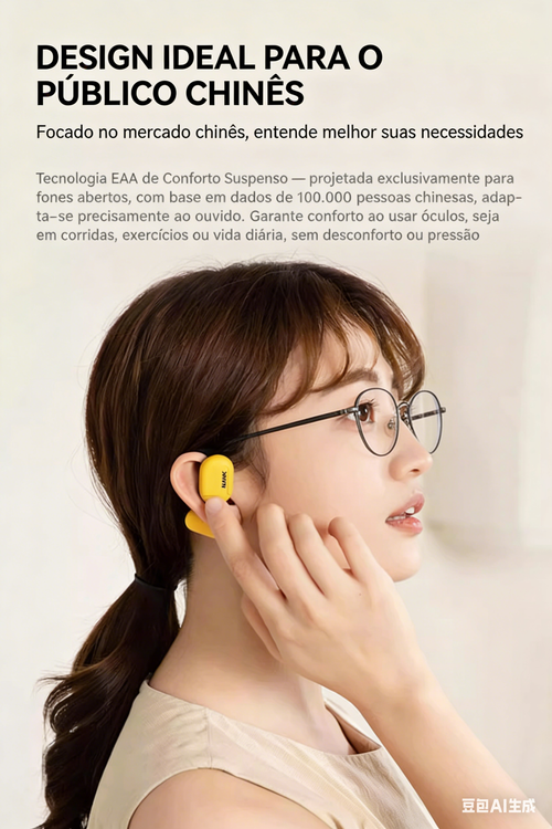 NANKA Fone de ouvido esportivo impermeável de gancho aberto, conexão sem fio, zero pressão e sem desconforto