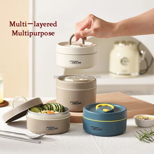 Conjunto de Caixa de Almoço: Aquecedor de Alimentos Multicamadas, Caixa de Bento de Aço Inoxidável 304 com Sacola