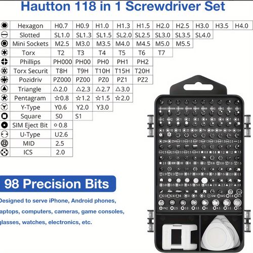 🔥115 parçalık hassas tornavida seti, Saatler, bilgisayarlar