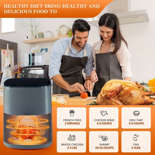 🔥Fritadeira de ar com capacidade de 6 litros e 12 funções integradas