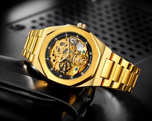 Forsining Fashion Relógios de Pulso Automáticos Mecânicos Esqueléticos para Homens