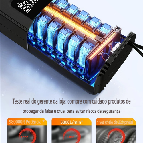 Carregador de bateria e partida portátil para carros